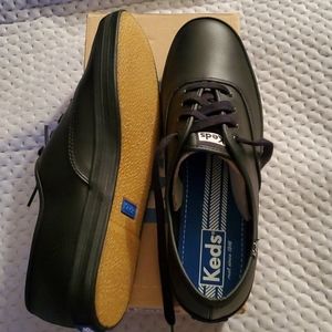 BRAND NEW!!! Keds Black Leather Sneakers